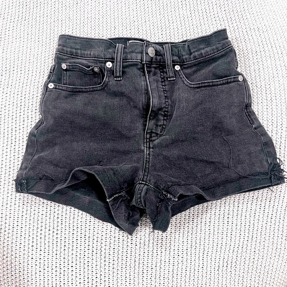 Madewell Black Denim Jean Shorts - Picture 3 of 14
